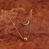 Two-layered Bead Necklace Gold-plated